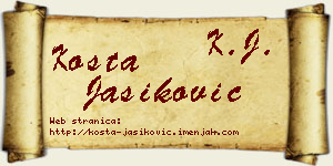 Kosta Jasiković vizit kartica